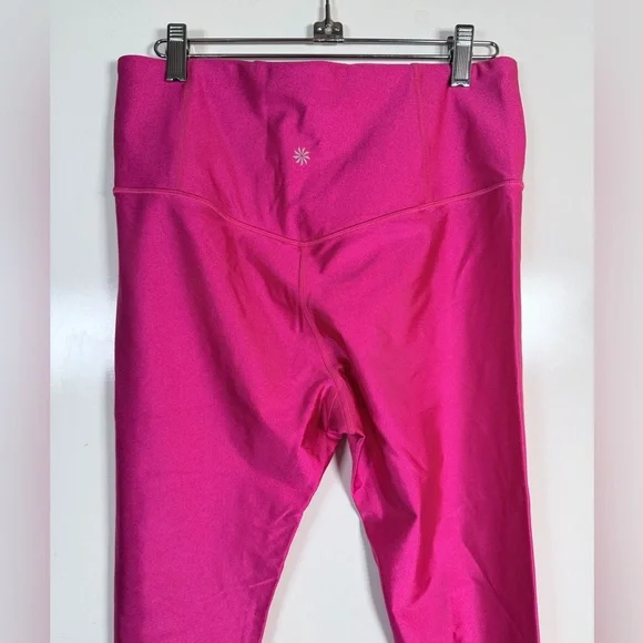 Athleta Elation Shine Tight High-Waisted Leggings Neon Bright Pink Size L - Picture 5 of 10